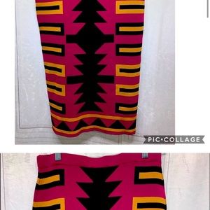 Ashro Midi Aztec Pencil Skirt  Size M